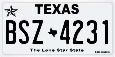 TX license plate BSZ4231
