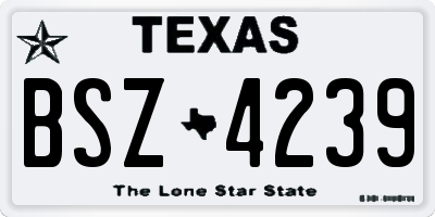 TX license plate BSZ4239
