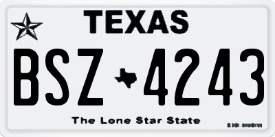 TX license plate BSZ4243