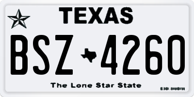 TX license plate BSZ4260