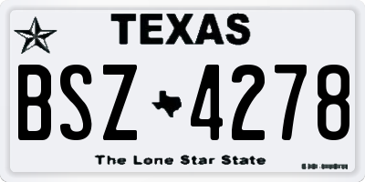 TX license plate BSZ4278