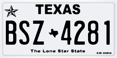 TX license plate BSZ4281