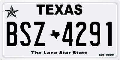 TX license plate BSZ4291