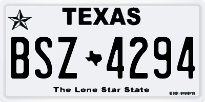 TX license plate BSZ4294