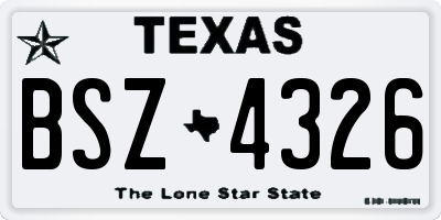 TX license plate BSZ4326