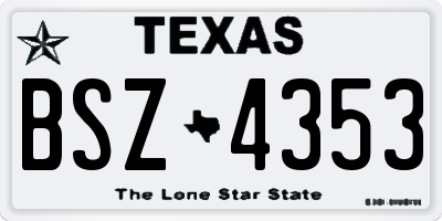 TX license plate BSZ4353