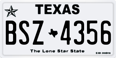 TX license plate BSZ4356