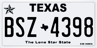 TX license plate BSZ4398