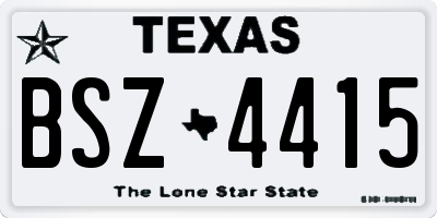TX license plate BSZ4415