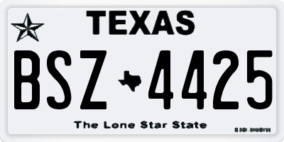 TX license plate BSZ4425
