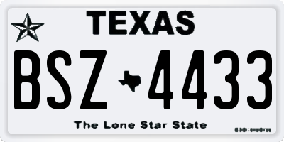 TX license plate BSZ4433