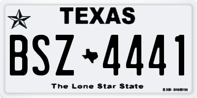 TX license plate BSZ4441