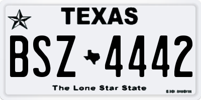 TX license plate BSZ4442