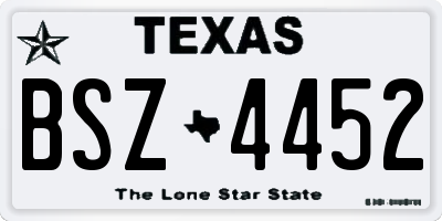 TX license plate BSZ4452