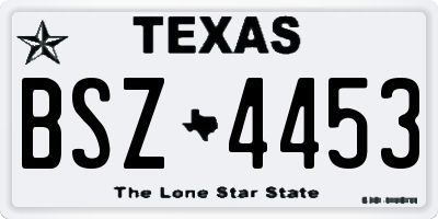 TX license plate BSZ4453