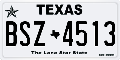TX license plate BSZ4513
