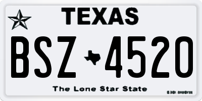 TX license plate BSZ4520