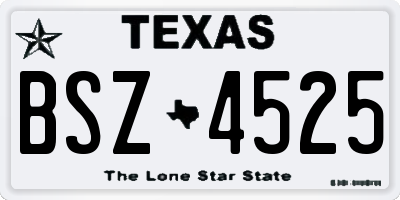 TX license plate BSZ4525
