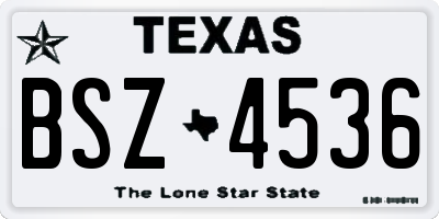 TX license plate BSZ4536