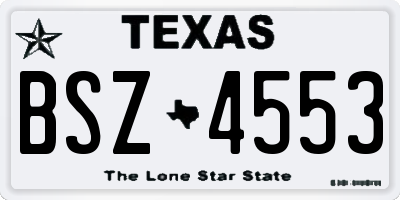 TX license plate BSZ4553