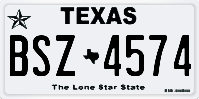 TX license plate BSZ4574