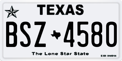TX license plate BSZ4580