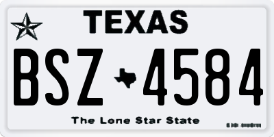 TX license plate BSZ4584