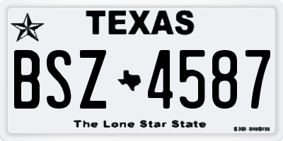 TX license plate BSZ4587