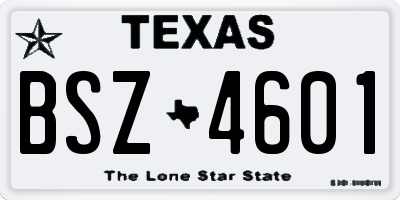 TX license plate BSZ4601