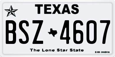 TX license plate BSZ4607