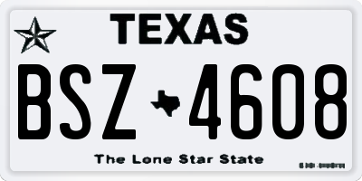 TX license plate BSZ4608