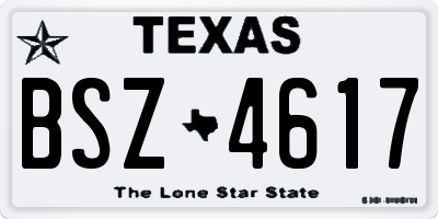 TX license plate BSZ4617
