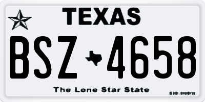 TX license plate BSZ4658
