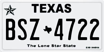 TX license plate BSZ4722