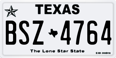 TX license plate BSZ4764