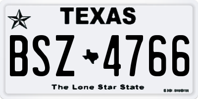 TX license plate BSZ4766