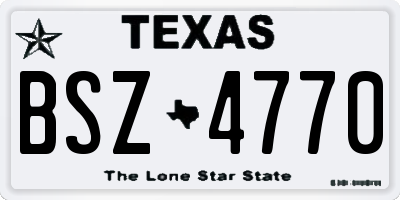 TX license plate BSZ4770
