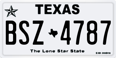 TX license plate BSZ4787