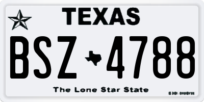TX license plate BSZ4788