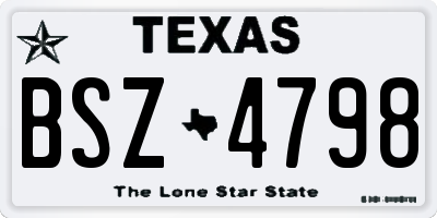 TX license plate BSZ4798