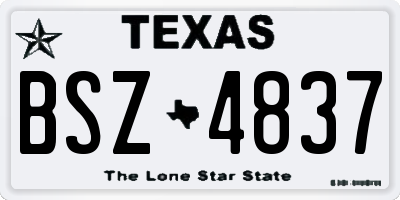 TX license plate BSZ4837