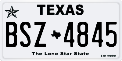 TX license plate BSZ4845