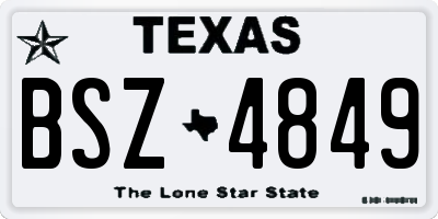 TX license plate BSZ4849