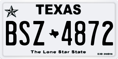 TX license plate BSZ4872