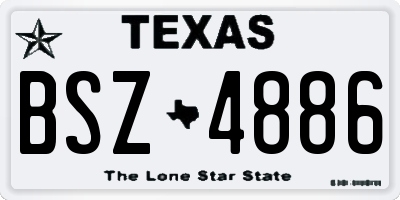 TX license plate BSZ4886