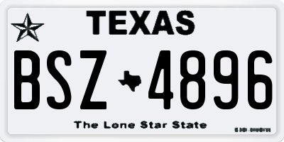 TX license plate BSZ4896