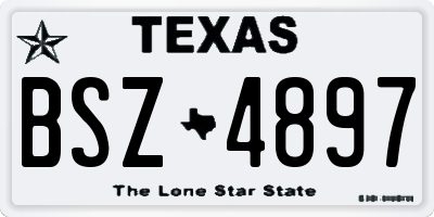TX license plate BSZ4897