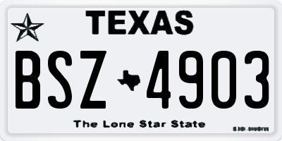 TX license plate BSZ4903