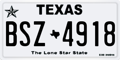 TX license plate BSZ4918