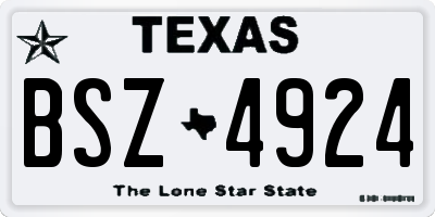 TX license plate BSZ4924